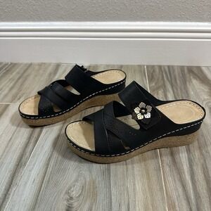 Patrizia‎ by Spring Step Women's Bagley Slide Wedge Sandals Size US 9 Casual